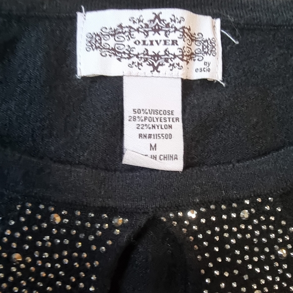 Oliver Super Soft Bedazzled Sweater With Unique Cut-out Neckline - Picture 4 of 5